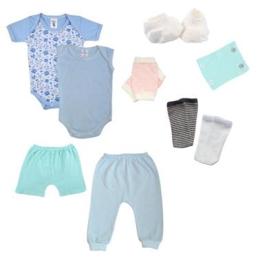 Imagem de Kit 9 Pcs Roupa Bebe Menina Menino Infantil Conforto Enxoval - Tanran 