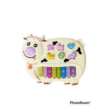 Imagem de Brinquedo Piano  Vaquinha Musical Com Luz Bege - Toy king