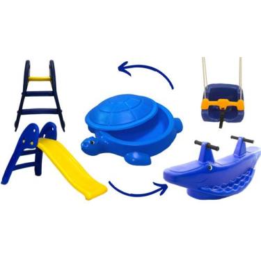 Imagem de Kitzão escorrega 2 degraus-tanque de areia jabuti 3 em 1-BALANÇO kids 