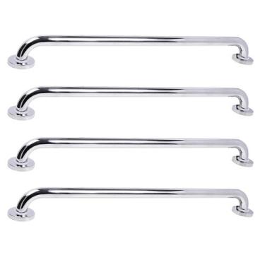 Imagem de Barra de Apoio 70cm Aço Inox Kit 4 Unidades Banheiro Box Gestante Idos