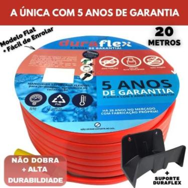 Imagem de Mangueira Jardim 20 Metros Laranja Chata + Suporte DuraFlex