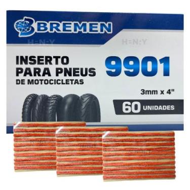Imagem de Refil Remendo Para Moto Pneu Sem Câmara Macarrão 60 Unidades Bremen