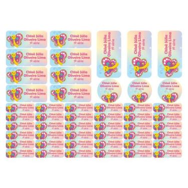 Imagem de 50 Etiquetas Escolares Personalizadas Vinil Borboleta - Tectoner, BORB