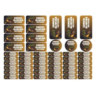 Imagem de 50 Etiquetas Escolares Personalizado Vinil Dinossauro - Tectoner, Dino