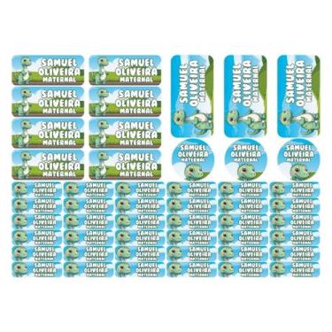 Imagem de 50 Etiquetas Escolares Personalizado Vinil Dinossauro - Tectoner, Dino