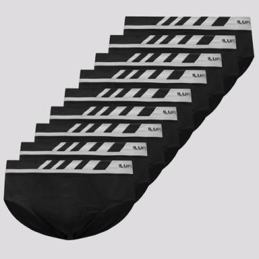 Imagem de Kit 9 Cuecas Slip Lupo Microfibra Sem Costura Preta, P