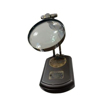 Imagem de Lupa Mesa bancada Decorativa Madeira Metal Vintage Leitura