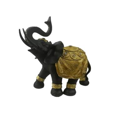 Imagem de Elefante Decorativo Grande Manto Dourado
