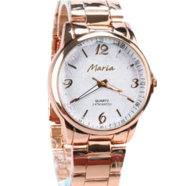 Imagem de relogio feminino aço banhado qualidade premium analogico presente inoxidavel original rose