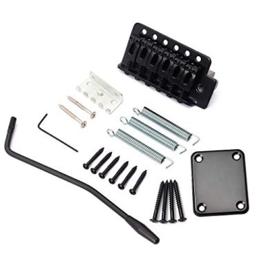 Imagem de Ogdni Conjunto de 6 parafusos vintage ST Guitar Tremolo Bridge de 52,5 mm (2-1/40.6 cm) com bloco de aço de 36 mm para substituição de guitarra elétrica Fender Squier/Mexico Strat Stratocaster (preto)