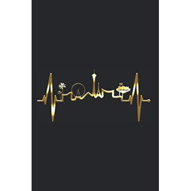 Imagem de Las Vegas Skyline Notebook: Las Vegas Skyline Cityscape Silhouette Heartbeat Nevada Sin City USA Las Vegas Notes Journal Diary Planner (Ruled Paper, ... 6" x 9") Gambling Gift For Las Vegas Fans