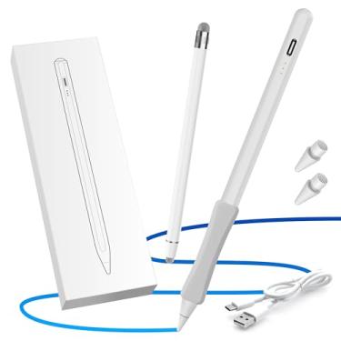 Imagem de Caneta Stylus para iPad, Tilt Drawing & Palm Rejection Stylus Pencil compatível com Apple iPad 6/7/8/9/10, Mini 5/6, Air 3/4/5, Pro 11''/12,9'', M4/M2, Stylus com cabo de lápis e pontas de
