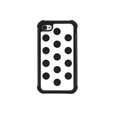 Imagem de Cellet Capa protetora de camada dupla Dots para Apple iPhone 4 e 4S - Branco/Preto