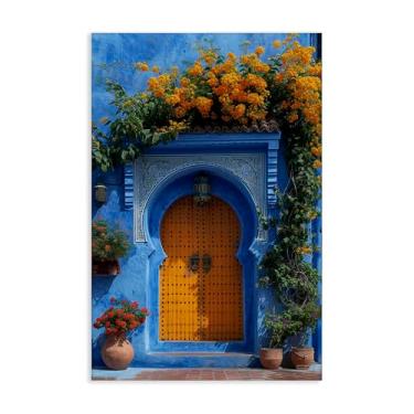 Imagem de Stupell Industries Design de arte de parede em tela azul e laranja por RB, 50 x 76 cm