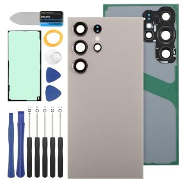 Imagem de Substituição de vidro da capa traseira para Samsung Galaxy S24 Ultra 5G 2024 Substituição de vidro traseiro com kits de ferramentas de reparo (Cor: cinza titânio)