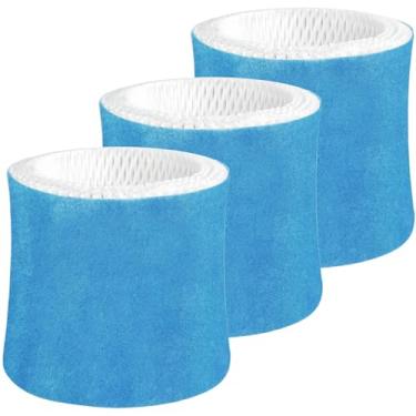Imagem de Roninby Filtro de substituição de absorção de umidificador compatível apenas com umidificador de cabeceira de dossel SOMENTE, polpa de madeira e filtro de papel, pacote com 3 (azul)