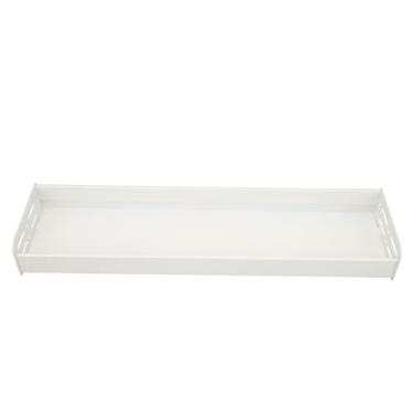 Imagem de Rack de Especiarias Montado na Parede de 50cm, Prateleira Organizadora de Parede Multifuncional Com Design Minimalista, Espaço de Alumínio, para Cozinha e Banheiro (Branco)
