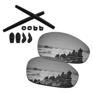 Imagem de SmartVLT Lentes de substituição de titânio prata revestidas com AR polarizadas e kits de borracha para óculos de sol Oakley Juliet