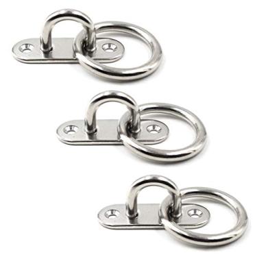 Imagem de Gancho de montagem na parede do teto, âncora resistente com anel, 6 mm, aço inoxidável 304, ótimo para balanços de ioga, redes/equipamento de barco/ferragens de deck marítimo/tiras de treinamento de