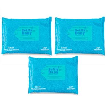 Imagem de Lenço Umedecido Baby Softly - 100 Unidades por Pacote - Com Vitaminas A e C, Aloe Vera e Camomila - Suave e Hipoalergênico para Bebês (3 Pacotes)