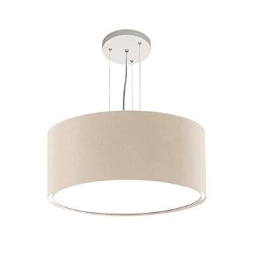 Imagem de Lustre Pendente Redondo Cúpula em Tecido 30x15 Cor:Cáqui5936