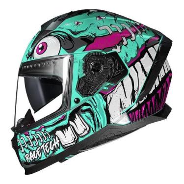Imagem de Capacete Race Tech Volt Croc Verde Aqua, 56