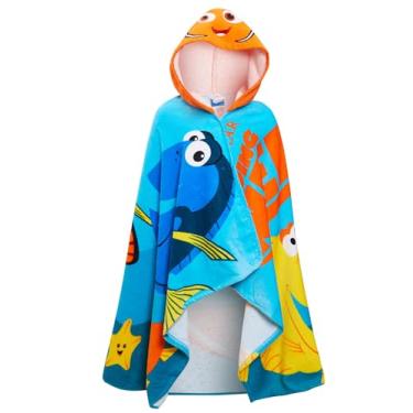 Imagem de Disney Finding Nemo Toalha com capuz 100% algodão Poncho infantil toalha de banho praia envoltório de natação
