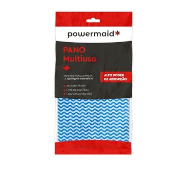 Imagem de Powermaid Pano para Limpeza Multiuso, 30 cm x 50 cm - 5 unidades - Azul