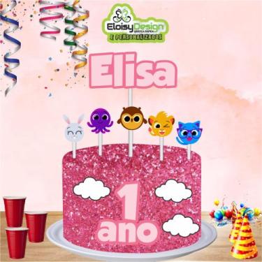 Imagem de Topo de bolo Bolofofo menina para aniversário - EloisyDesign