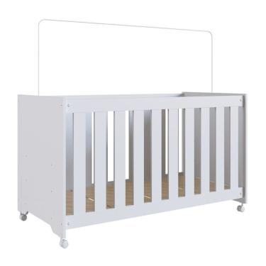 Imagem de Berço Aconchego com Rodízios Branco