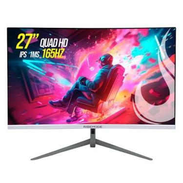 Imagem de Monitor Gamer Rise Mode 27" 2K Curvo, 165hz, 1ms, IPS, Branco, HDMI e 