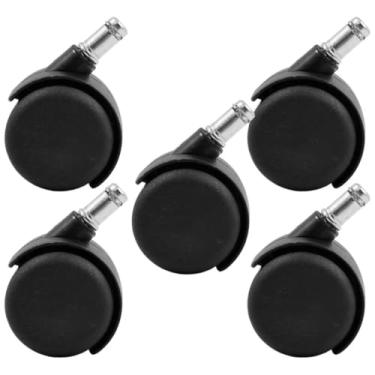 Imagem de Rodizios Rodas Rodinhas 5 Unidade PP Comum para Cadeira Escritório Secretaria 50mm Troca Manutenção