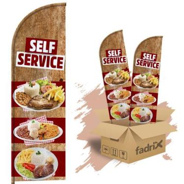 Imagem de Wind Banner Dupla Face 3mt Self Service Kit C/ 2unds - Fadrix