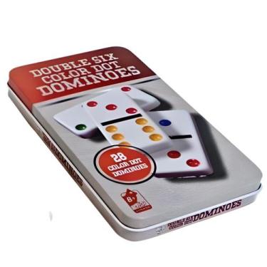 Imagem de Domino Colorido c/ Caixa de Metal - 28 Peças - Uni Home