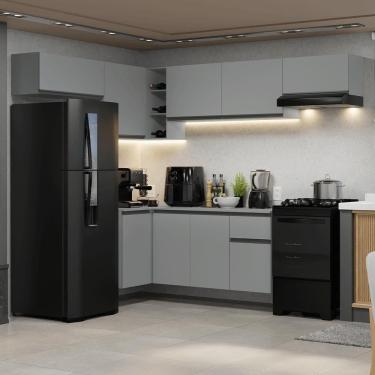 Imagem de Armário De Cozinha Completa De Canto Suspenso 405cm Nice Madesa 01 Cinza
