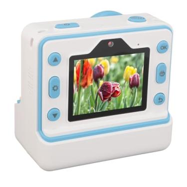 Imagem de Câmera de Vídeo Fotográfica, Câmera de Impressão, Quadro Bonito, Lente Dupla de 48MP, Função de Tempo para Fotografia Diária (Róseo) (Azul)