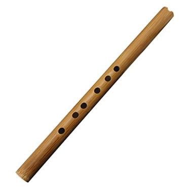 Imagem de Flauta de bambu chinesa Xiao Bocal em forma de U curto Xiao Instrumento Musical para Iniciantes (Cor: Chave C)