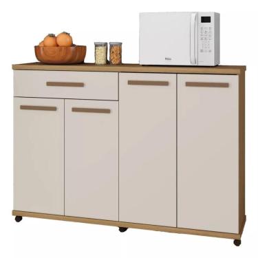 Imagem de Balcão De Cozinha Campinas 4 Portas 1 Gaveta Cinamomo Off White