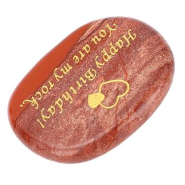 Imagem de Inspire Inspirational Golden Message Rock Rock Ideal Birthday, Resistente e Duradouro, Decoração Elegante, Pedra de Aniversário para Decoração de Escritório e Ornamentos do Quarto (Rose Quartz) (Cristal branco) (Redstone)