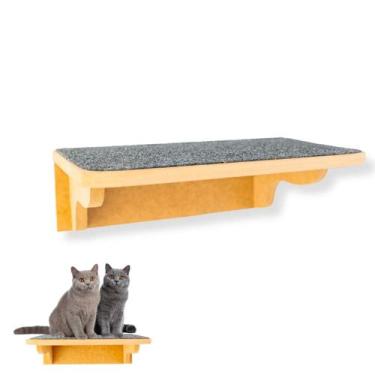 Imagem de Prateleira Para Gatos Tamanho GG Degrau Com Carpete 1 Peça - BT WOOD, 