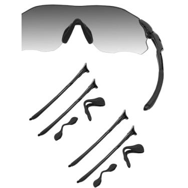 Imagem de HILEEN Óculos de sol pretos de substituição para óculos de sol Oakley EVZero Path Pitch Range Stride - preto + preto