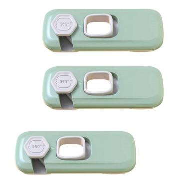 Imagem de Trava de Segurança Geladeira Armario Gaveta Kit 3 unidades Criança Bebe Evita Acidente Porta Proteçao Confiavel Fechadura Resistente