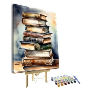 Imagem de TUMOVO Kit de pintura por números para adultos - kit de arte - livro - educação/conhecimento - algodão - óleo - clássico - pintura - 42 cm x 3 cm - não dobrável