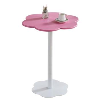 Imagem de Mesa de centro pétala, mesa lateral de madeira em forma de flor, mesa de centro de sofá pequena, mesa de canto de estilo simples moderno para sala de estar, escritório, mesa de cabeceira para quarto