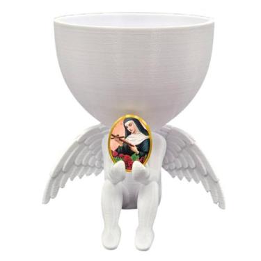 Imagem de Anjo da Guarda Anjinho Santa Rita Vasinho Decoração - Point da Fe