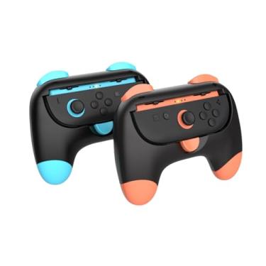 Imagem de CUIYKAI 2 Pack Grips Kit Compatible with Nintendo Switch2 for Joy Con, One-Touch Quick-Release Design, Wear-resistant Handle Kit for Switch2 Joy Cons Controller, 2 Pack (Red and Blue)