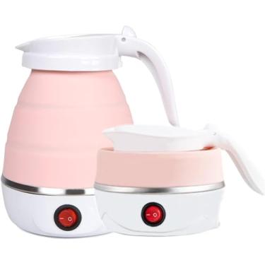 Imagem de Chaleira Jarra Elétrica De Silicone Dobrável Retrátil Chaleira Dobrável Portátil 110v 600ml (Rosa) - YODHE