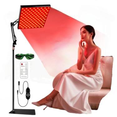 Imagem de Lâmpada de Terapia de Luz Vermelha LED para Corpo e Rosto Dispositivo de Terapia de Luz Infravermelha Próxima de 660nm/850nm com Suporte,Controle Remoto,Aquecimento 5 Níveis,Temporizador 10-60 minutos