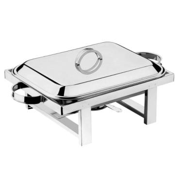 Imagem de Rechaud Retangular 5L Tampa Inox Restaurante Buffet Hotel Zanella Queimador Inferior