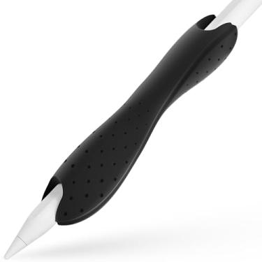 Imagem de ELETIUO Cabo compatível com Apple Pencil Pro, 1ª/2ª geração, modelo USB-C, capa protetora de silicone com textura antiderrapante, design ergonômico de cabeça dupla, carregamento magnético e toque